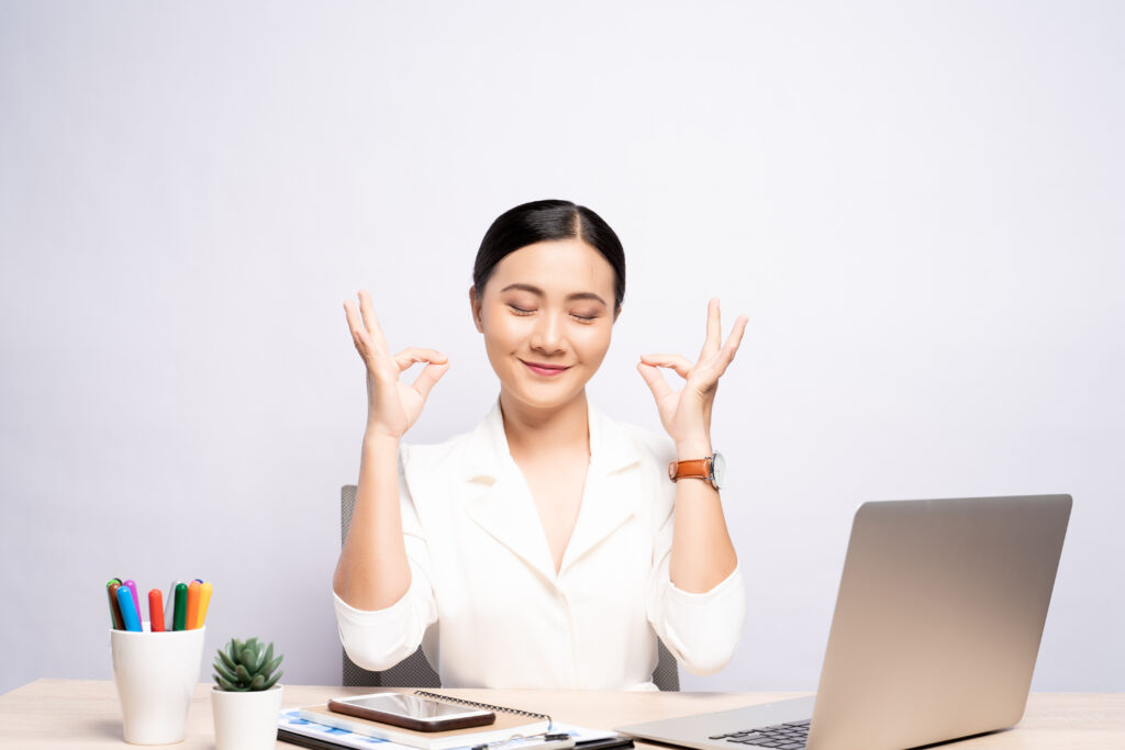 Businesswoman relieved by reduced errors through payroll automation