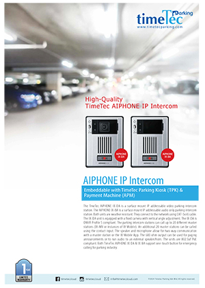 High-Quality TimeTec
AIPHONE IP Intercom